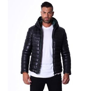 Men's Leather Down Jacket, genuine soft leather